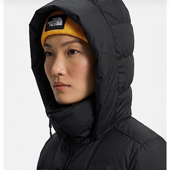 The North Face 600 Down Metropolis Puffer Parka Jacket Womens BLK Hooded medium - Picture 9 of 10